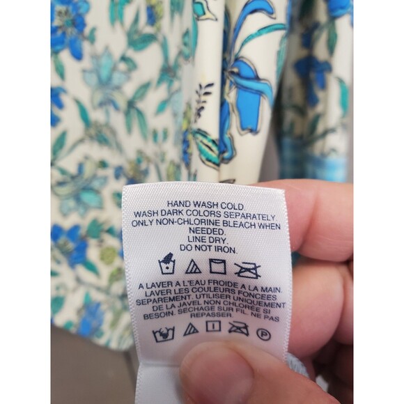 Lands' End Women's Floral Gingham Print Rash Guard Swim Tee Size 2X - Picture 6 of 6